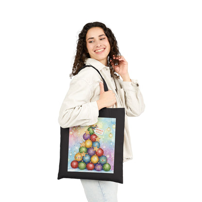 Christmas Ornament Tote Bag - Festive Cotton Canvas Carrier