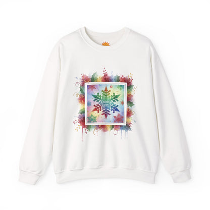 Rainbow Snowflake Kindness Crewneck Sweatshirt