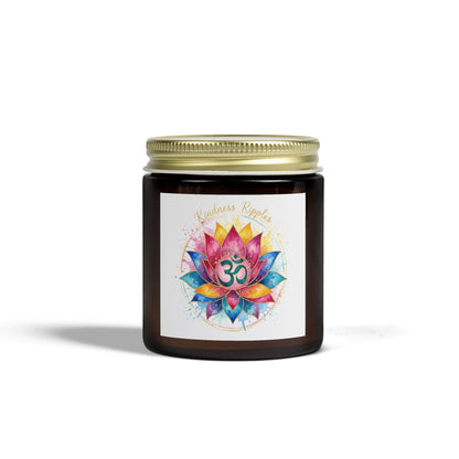 Meditation Scented Candle - Coconut Apricot Wax (4oz) | OM Symbol Aroma