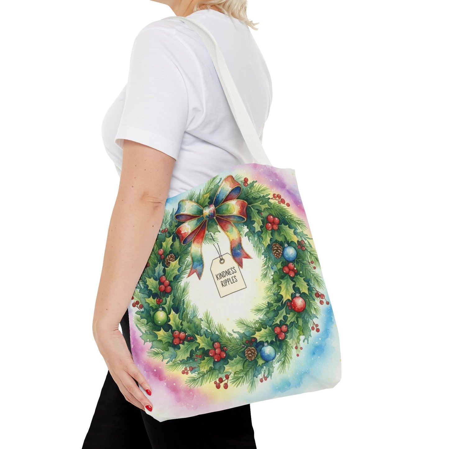 Holiday Wreath Tote Bag - Perfect for Christmas and Winter Celebrations