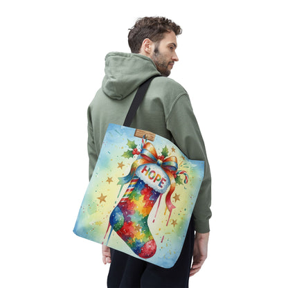 Colorful Holiday Hope Tote Bag