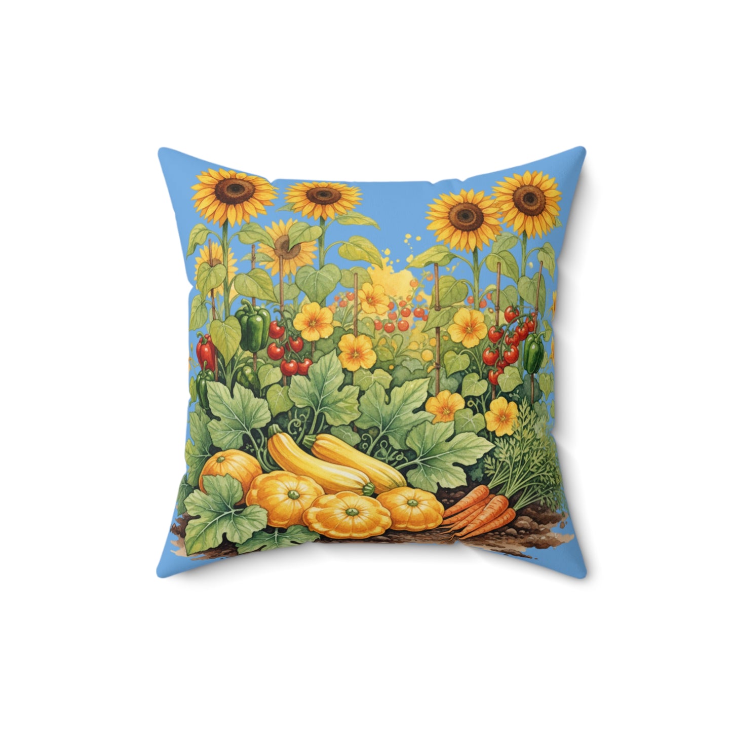 Garden Path of Sunshine: Watercolor Harvest Journey Pillow