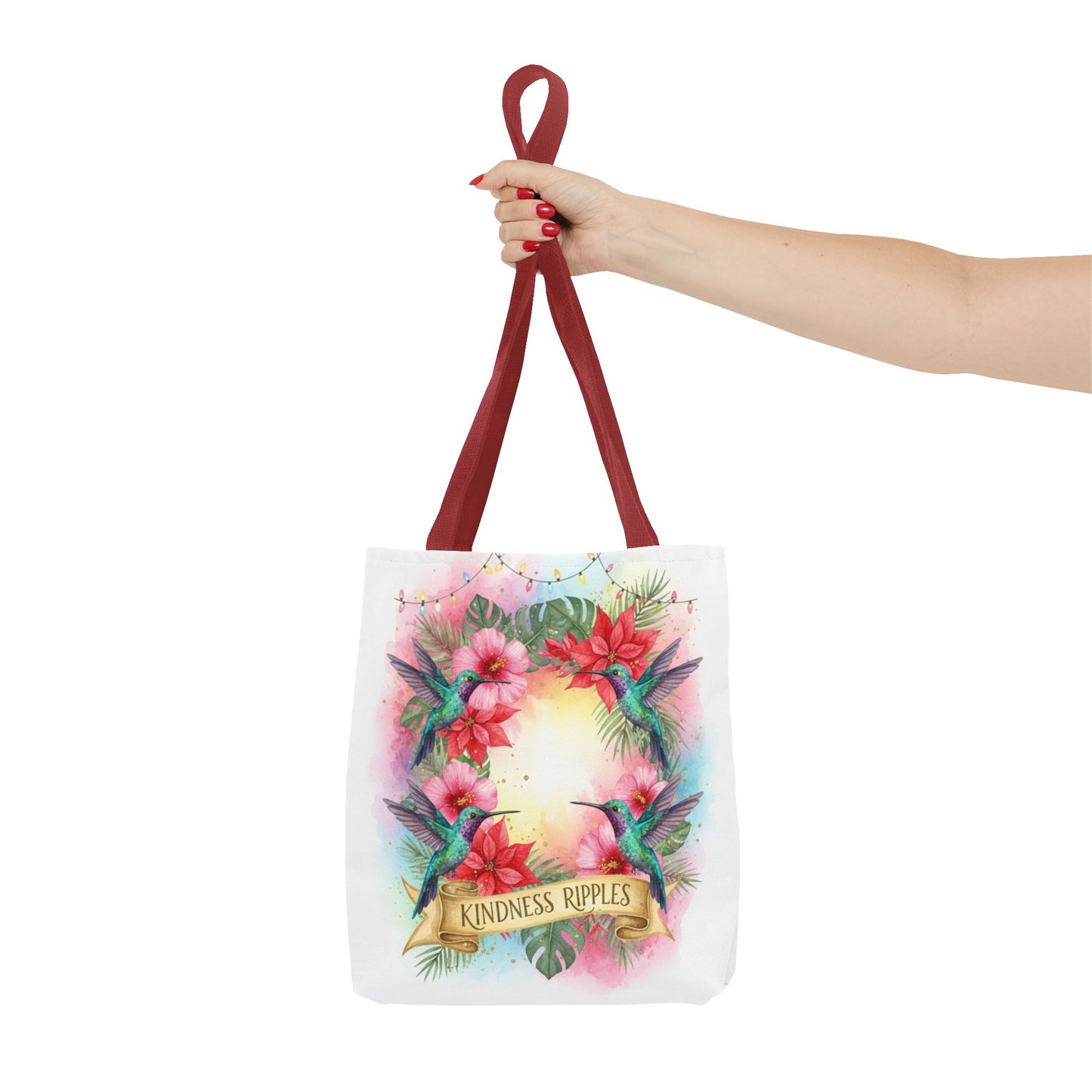 Colorful Kindness Christmas Hummingbirds Tote Bag