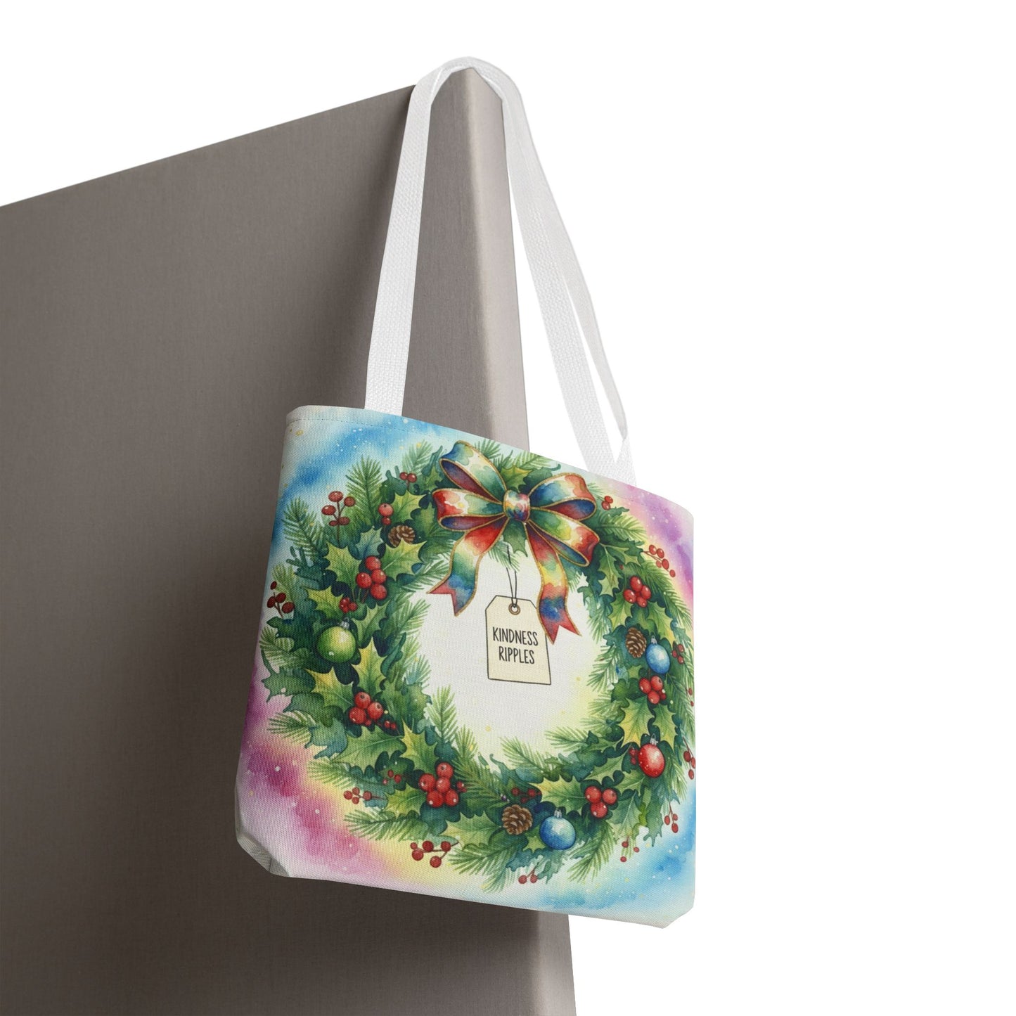 Holiday Wreath Tote Bag - Perfect for Christmas and Winter Celebrations