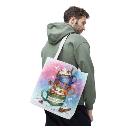 Colorful Hot Cocoa Tote Bag – Festive Winter Vibes