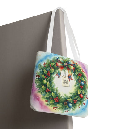 Holiday Wreath Tote Bag - Perfect for Christmas and Winter Celebrations