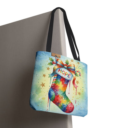 Colorful Holiday Hope Tote Bag