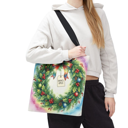 Holiday Wreath Tote Bag - Perfect for Christmas and Winter Celebrations