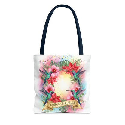 Colorful Kindness Christmas Hummingbirds Tote Bag