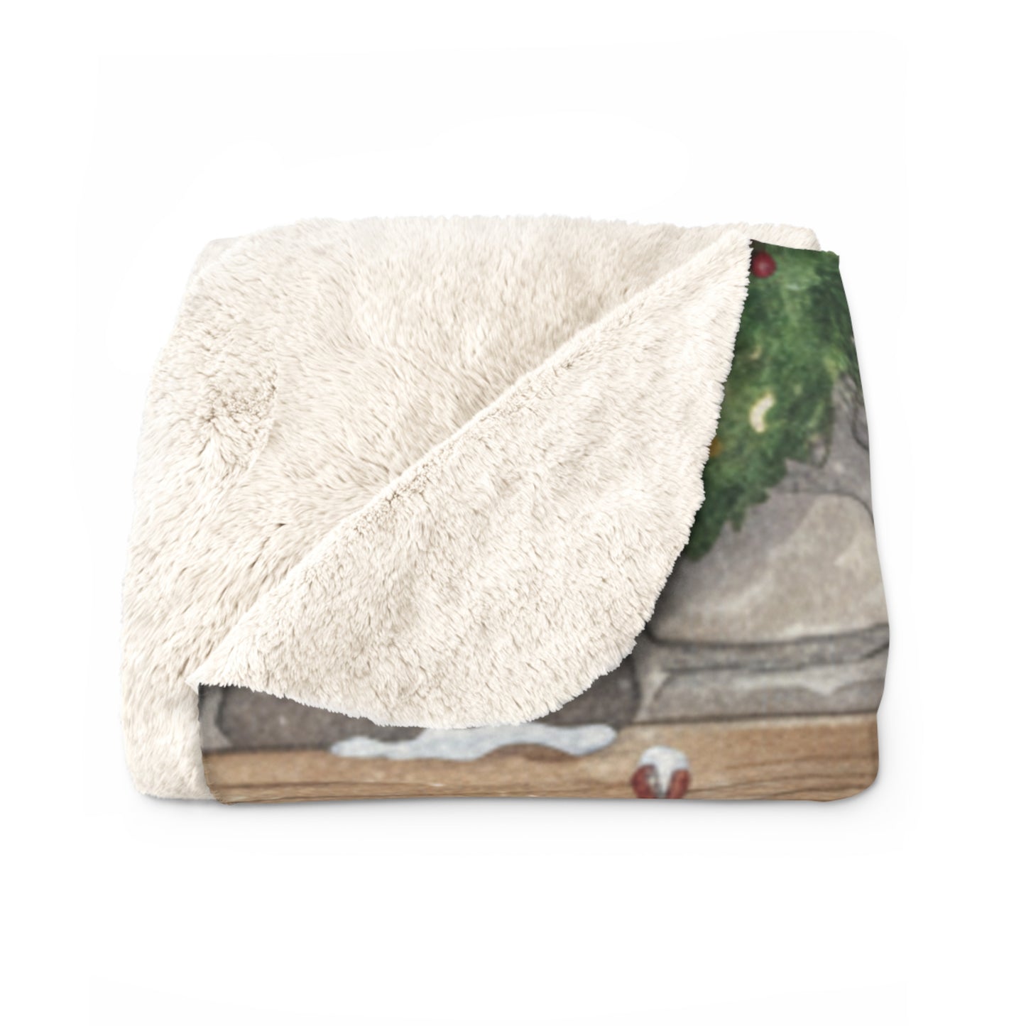 Who's that Akita? Cuddly and mighty! Sherpa Blanket Holiday Throw