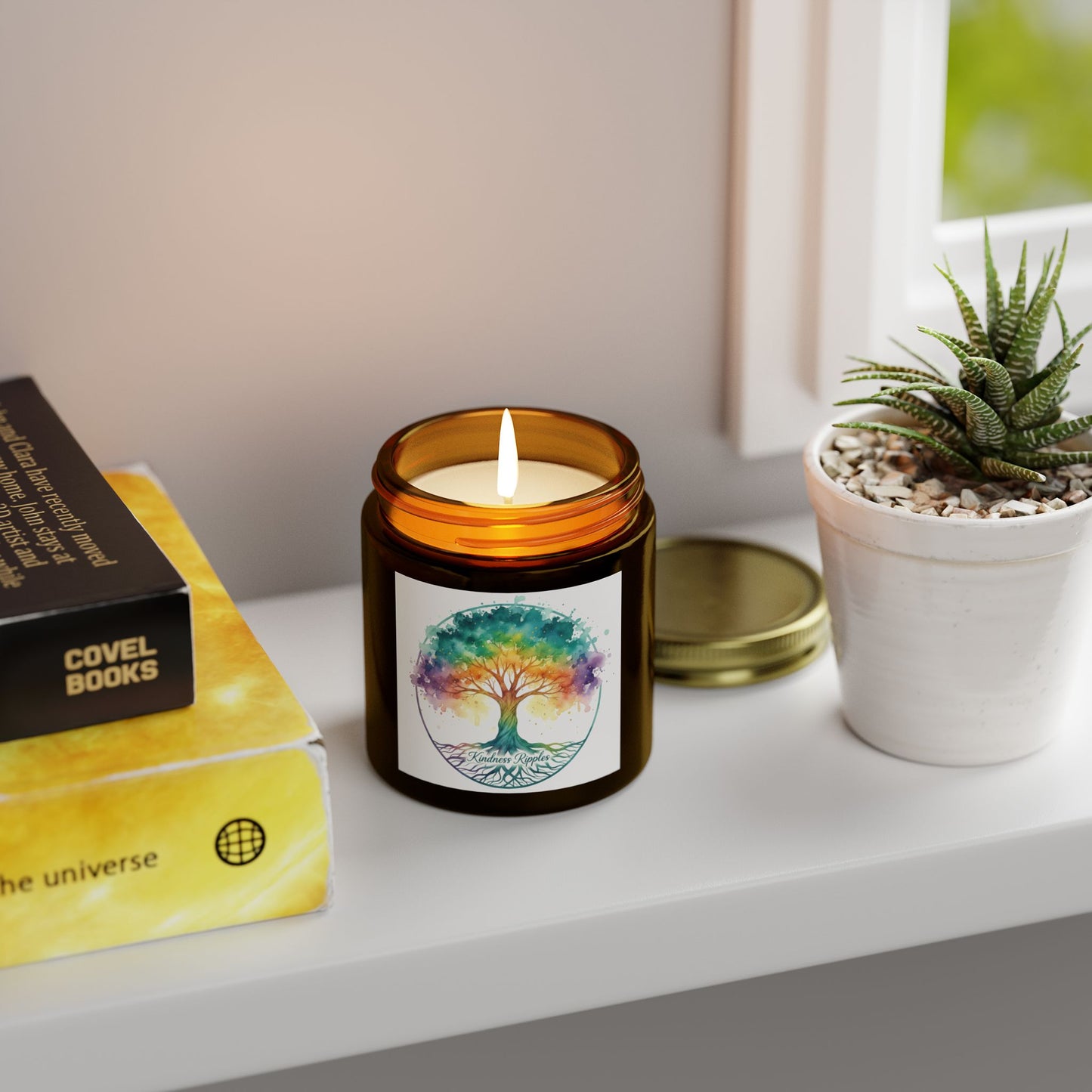 Rainbow Tree Scented Candle - Coconut Wax (4oz) - Kindness Collection