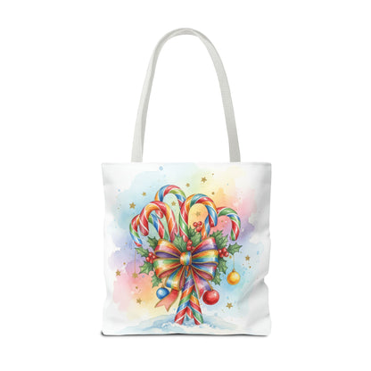 Festive Candy Cane Tote Bag