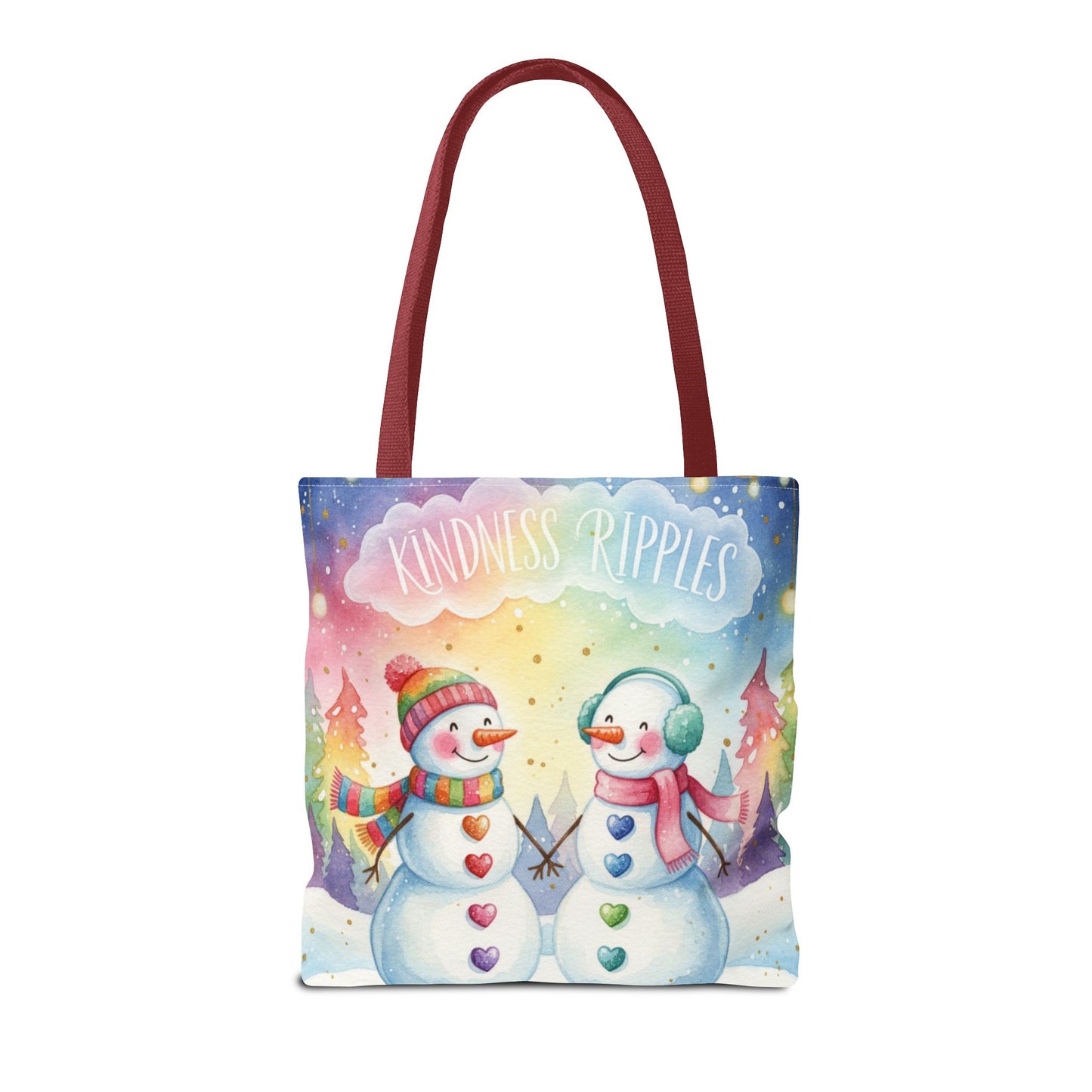 Whimsical Snowman Tote Bag - Kindness Ripples Design