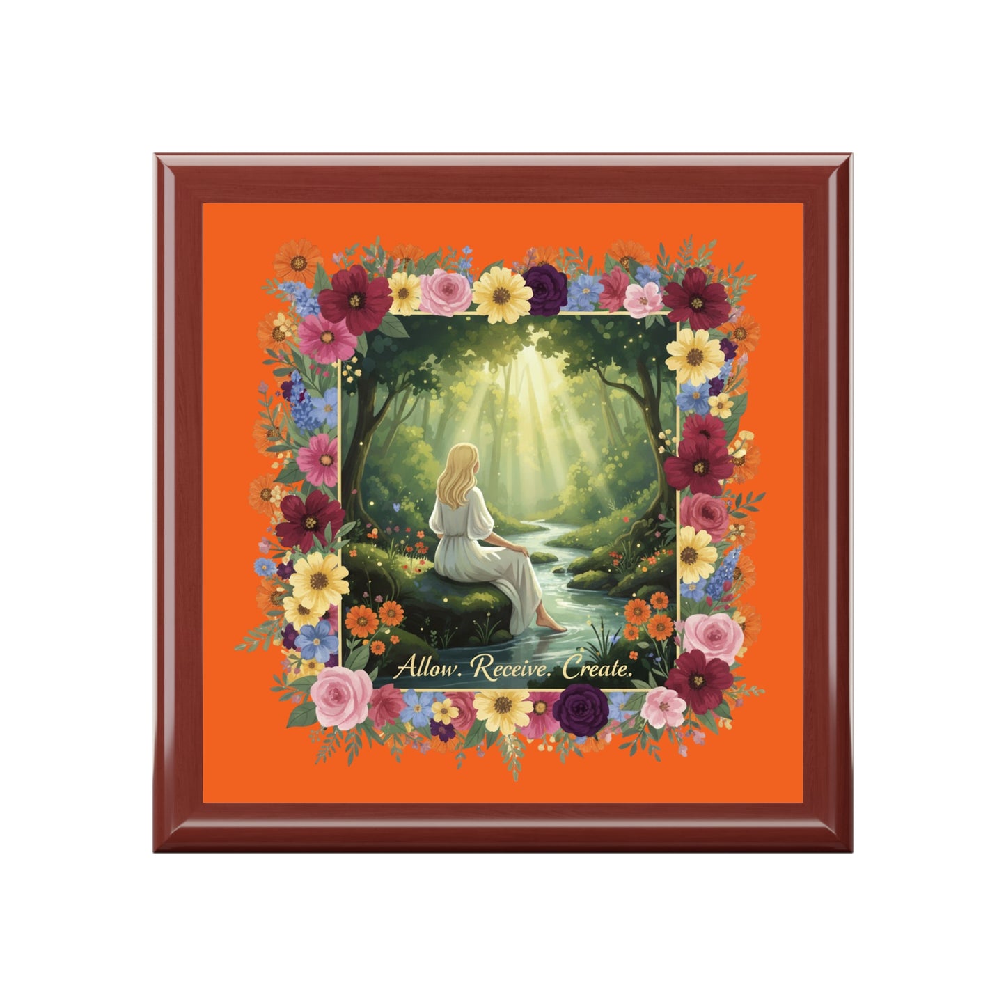 The Amanda - Floral Serenity Jewelry Box - Allow, Receive, Create Design