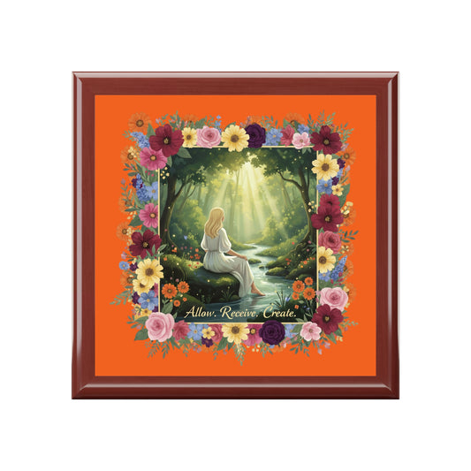 The Amanda - Floral Serenity Jewelry Box - Allow, Receive, Create Design