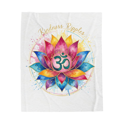 Colorful Lotus Kindness Ripples Velveteen Plush Blanket