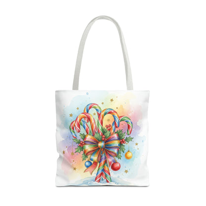 Festive Candy Cane Tote Bag
