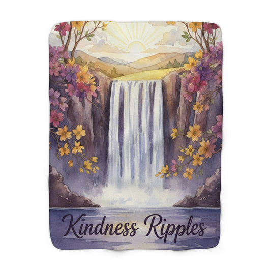 Sherpa Fleece Kindness Ripples Blanket - Cozy Floral Throw for Comfort and Inspiration, Cookeville, TN, Dogwoods, Waterfalls