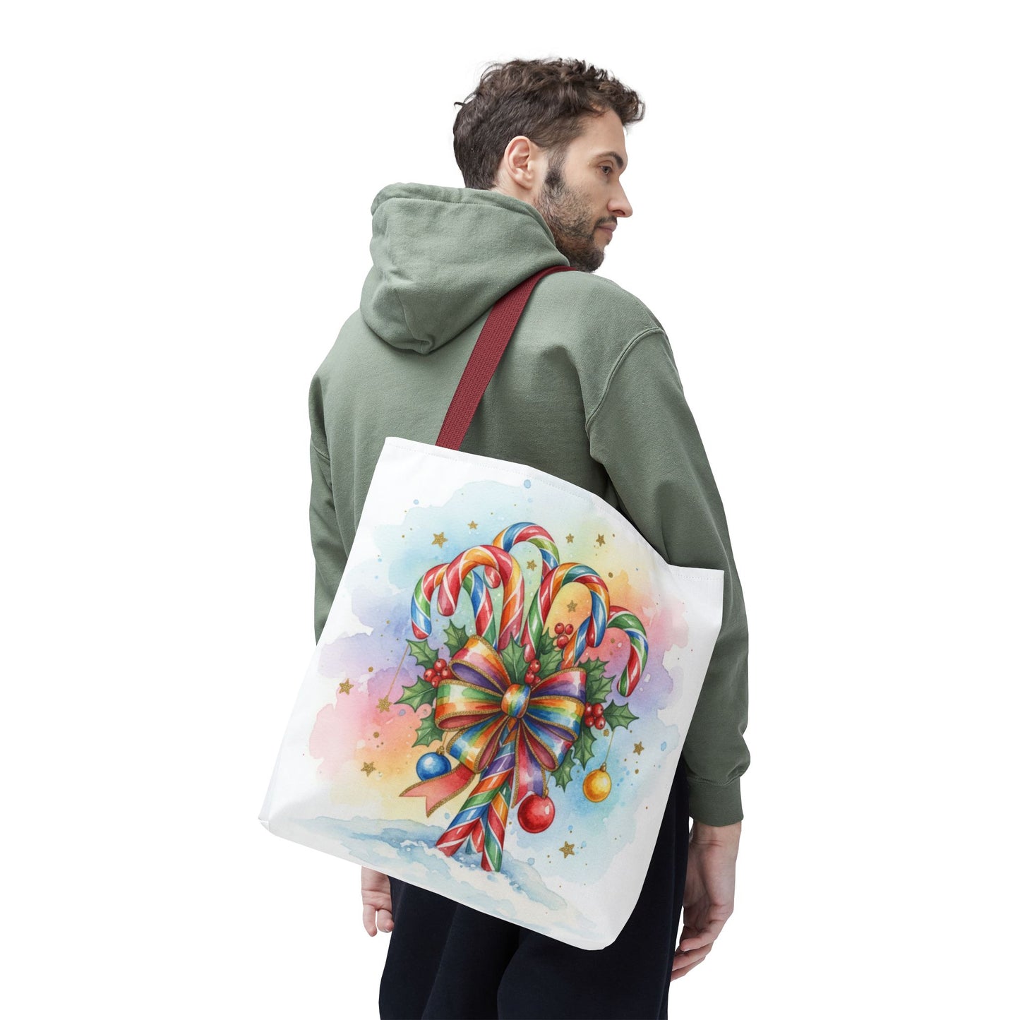 Festive Candy Cane Tote Bag