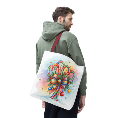 Festive Candy Cane Tote Bag