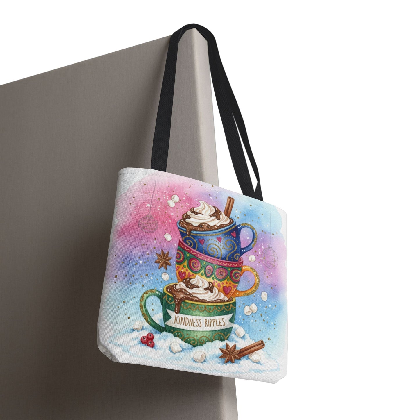 Colorful Hot Cocoa Tote Bag – Festive Winter Vibes
