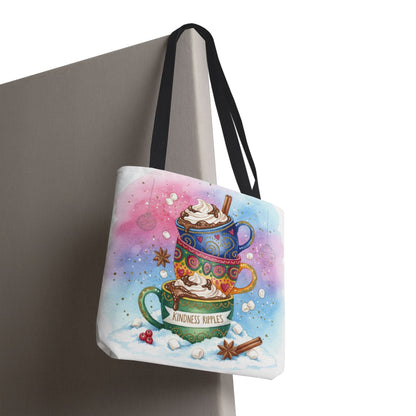 Colorful Hot Cocoa Tote Bag – Festive Winter Vibes