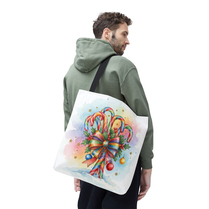 Festive Candy Cane Tote Bag