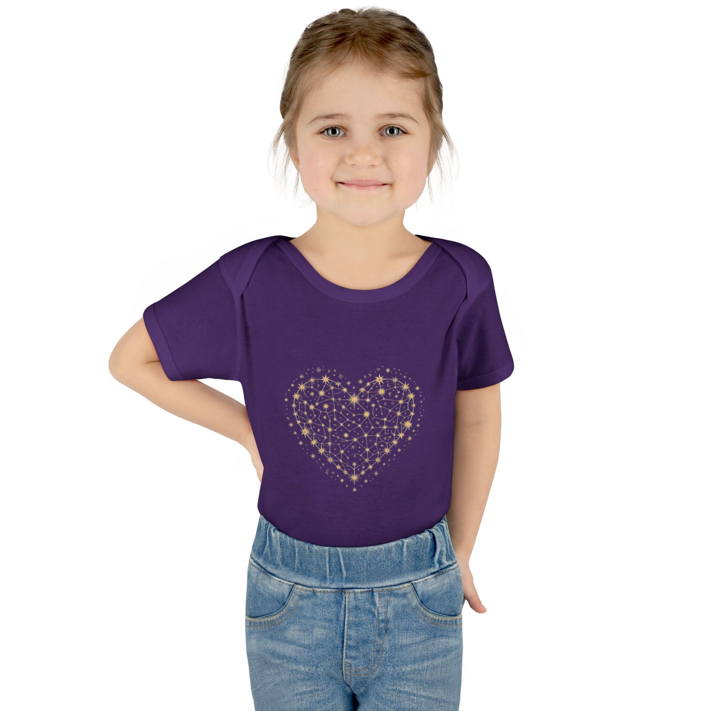 Heart Star Pattern Infant Bodysuit