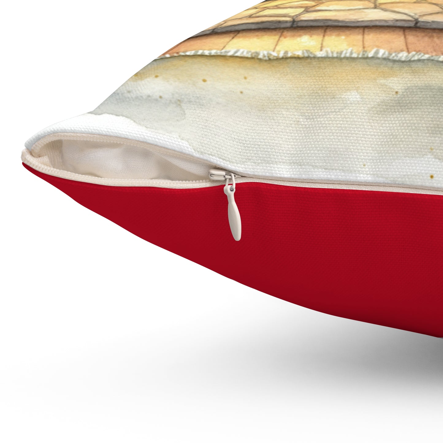 Yellow Lab Christmas Pillow – Holiday Tree & Gifts by the Fire Decorative Throw Pillow