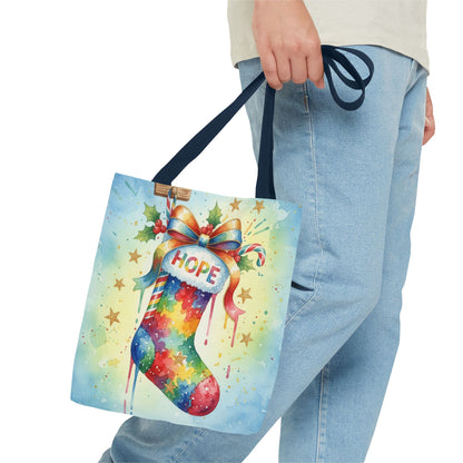 Colorful Holiday Hope Tote Bag