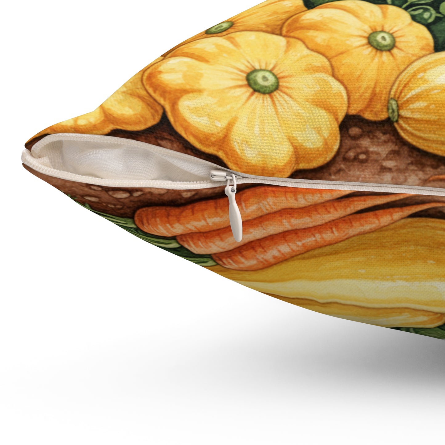 Golden Harvest Garden: Watercolor Vegetable Bounty Pillow
