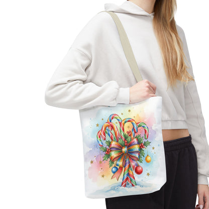 Festive Candy Cane Tote Bag