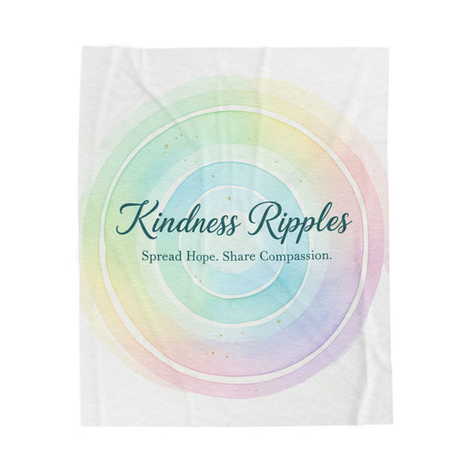 Kindness Ripples Velveteen Plush Blanket - Spread Hope and Share Compassion