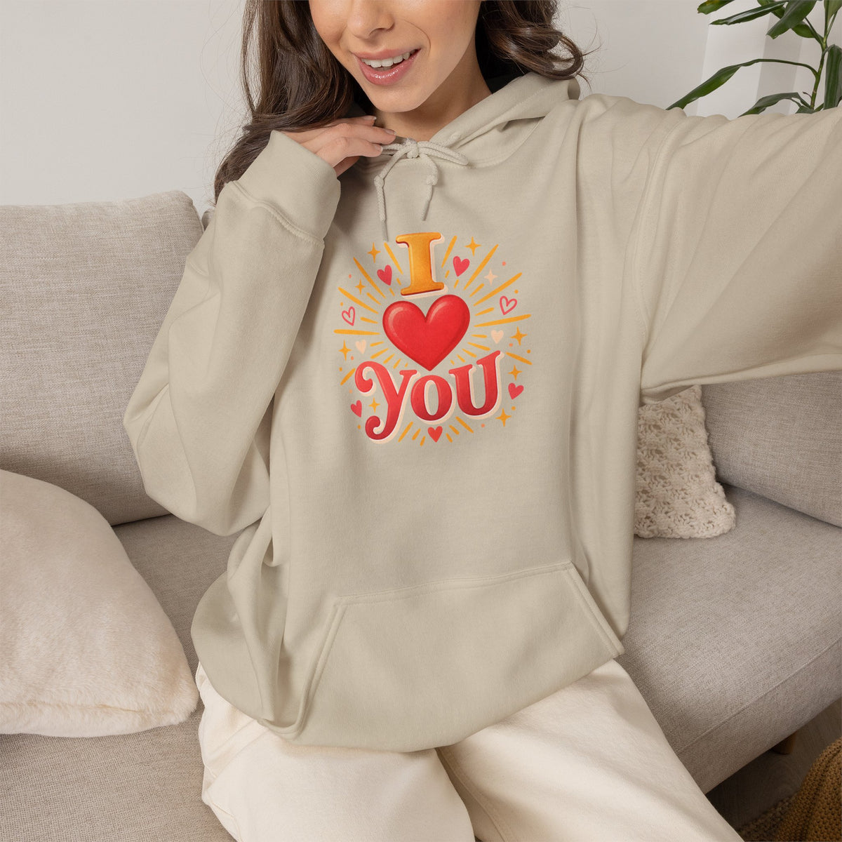 I Love You Graphic Hoodie
