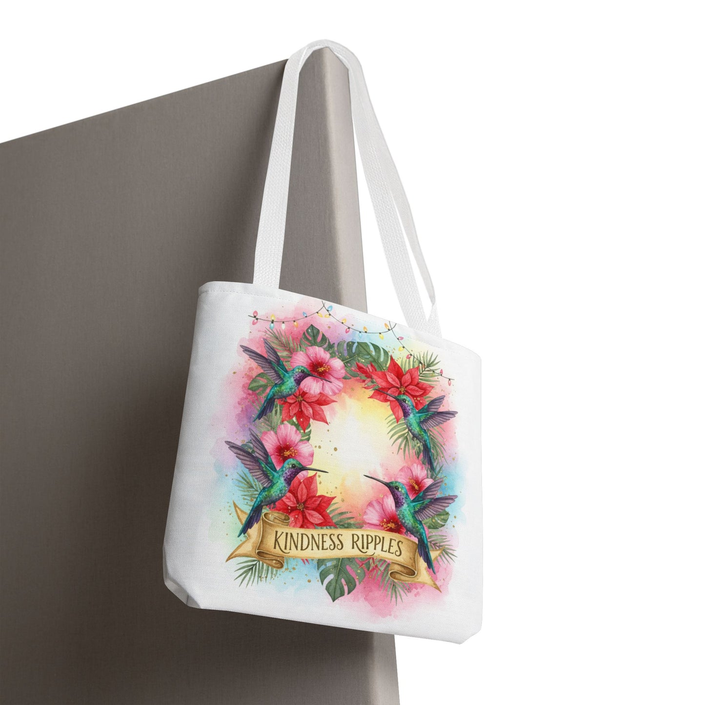 Colorful Kindness Christmas Hummingbirds Tote Bag