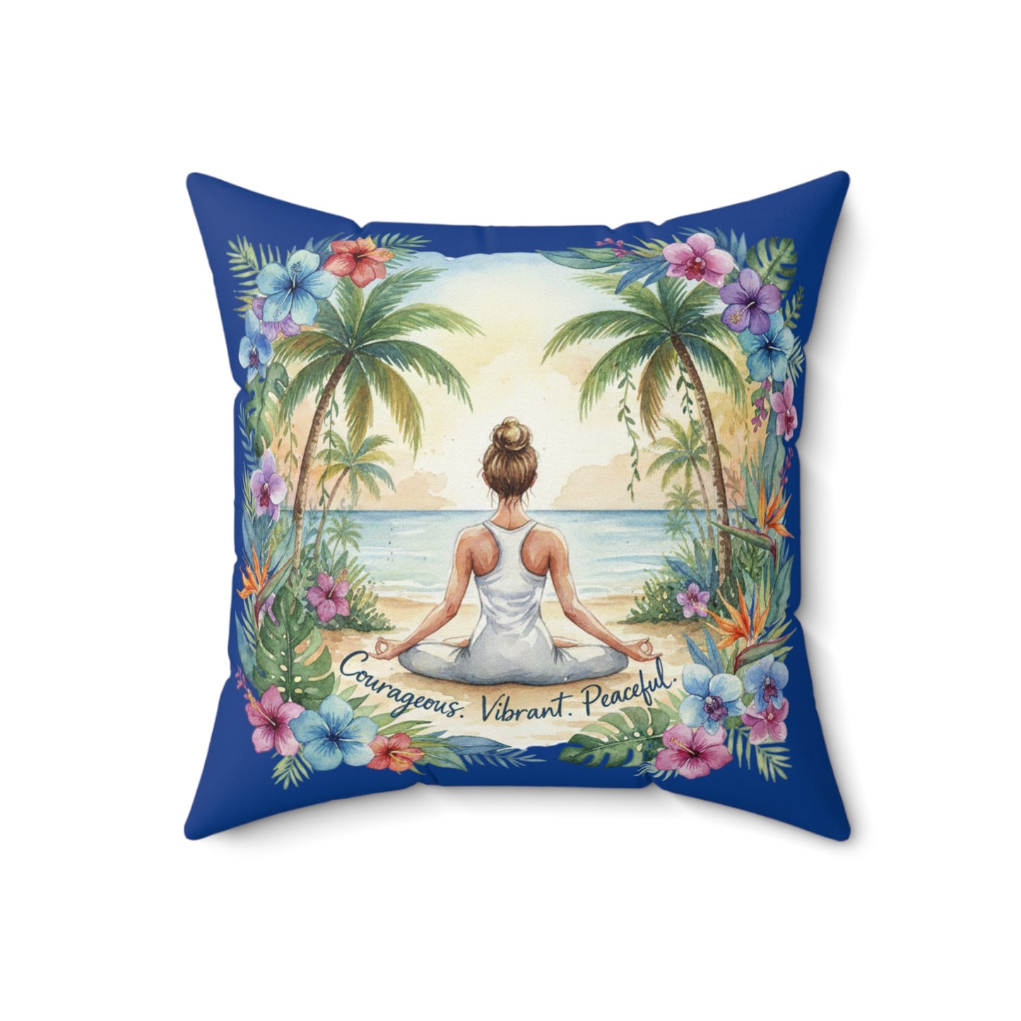 The Rachel - Tropical Serenity Square Pillow - Coastal Vibes Decor