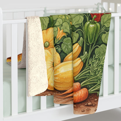 Golden Harvest Garden Sherpa Blanket
