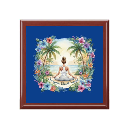 The Rachel - Tropical Meditation Jewelry Box with Floral Design