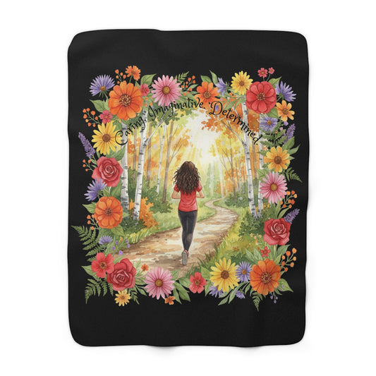 The Roxanne - Floral Sherpa Fleece Blanket - Cozy Comfort for Nature Lovers