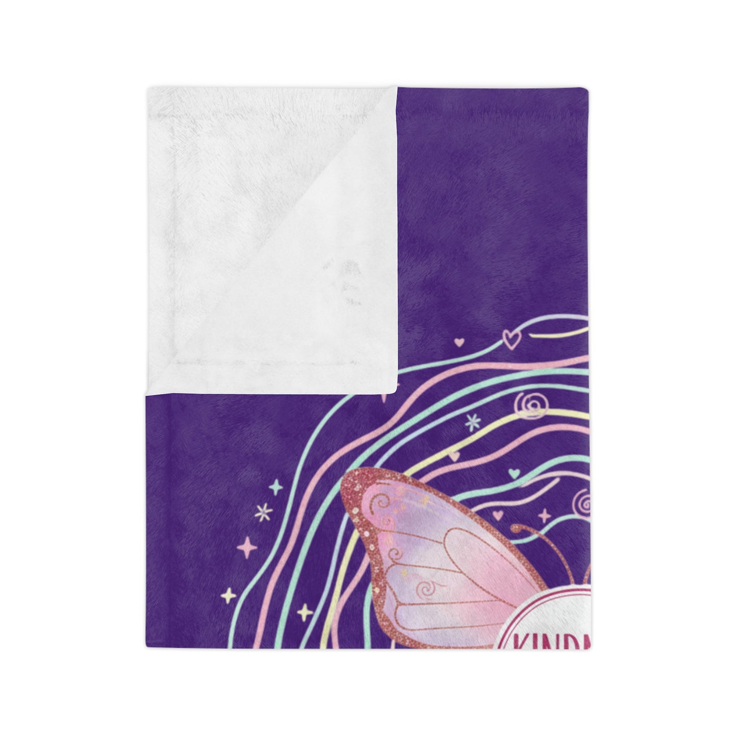 Butterfly Kindness Blanket - Cozy Velvet Throw for Self-Care, Gift for Baby, Girl Gift, Gift for Friends, Meditation, Home Decor, Comfort