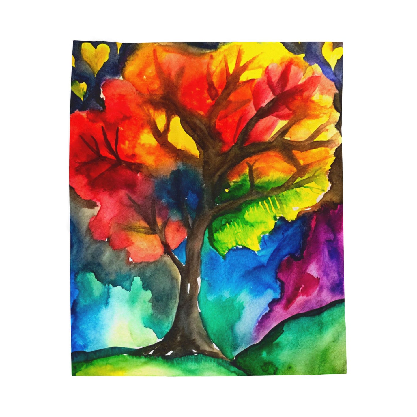 The "Tree of Hope" Velveteen Plush Blanket - Cozy Throw for Fall, Home Decor, Warm Gift, Snuggle Time, Autumn Festival